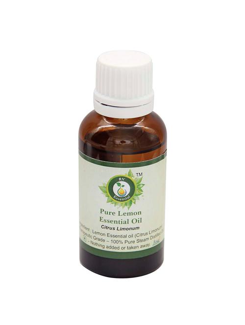 r v essential pure lemon essential oil 15ml- citrus limonum (100% pure and natural steam distilled) - 16283934 - Very Small Image - 1