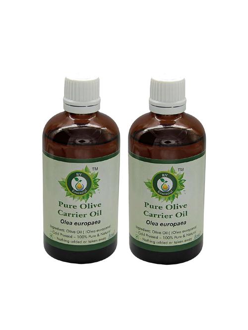 r v essential pure olive carrier oil (100ml+100ml) pack of two- olea europaea (100% pure and natural cold pressed) - 16283961 - Very Small Image - 1