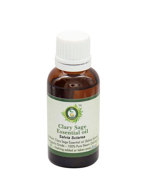 r v essential pure clary sage essential oil 100ml- salvia sclarea (100% pure and natural steam distilled) - 16283979 - Very Small Image - 1