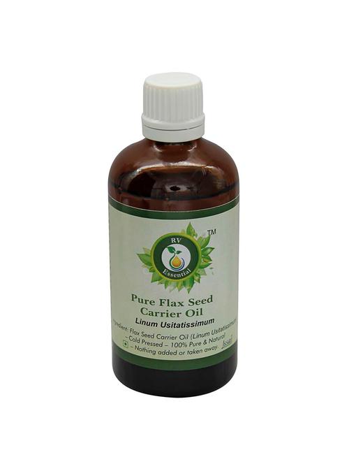 r v essential pure flax seed carrier oil 100ml- linum usitatissimum (100% pure and natural cold pressed) - 16284175 - Very Small Image - 1