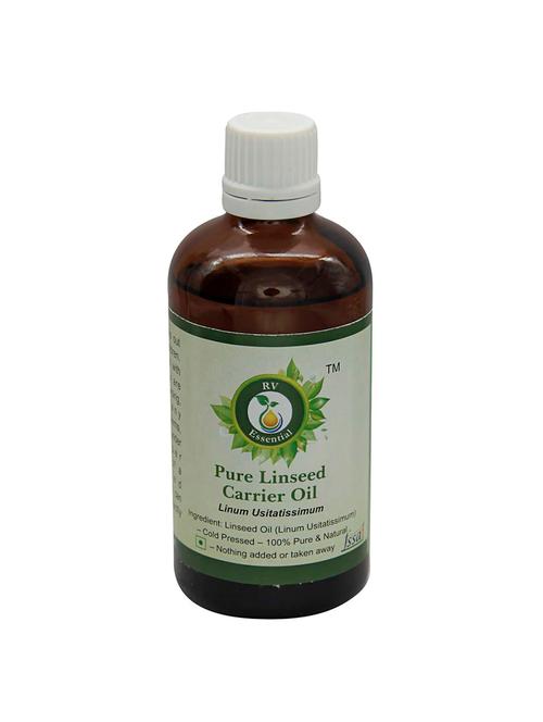 r v essential pure linseed carrier oil 100ml- linum usitatissimum (100% pure and natural cold pressed) - 16284202 - Very Small Image - 1