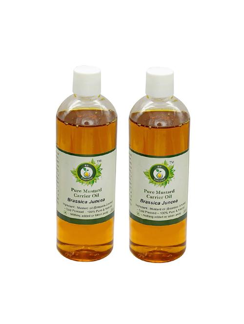 r v essential pure mustard carrier oil (100ml+100ml) pack of two- brassica juncea (100% pure and natural cold pressed) - 16284225 - Very Small Image - 1