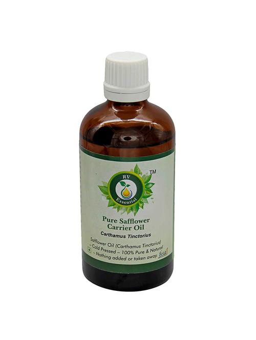 r v essential pure safflower carrier oil 100ml- carthamus tinctorius (100% pure and natural cold pressed) - 16284230 - Very Small Image - 1