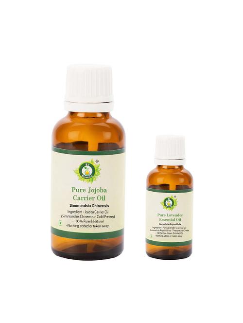 r v essential jojoba carrier oil (30ml) and lavender essential oil (10ml)- 100% pure & natural - 16284257 - Very Small Image - 1