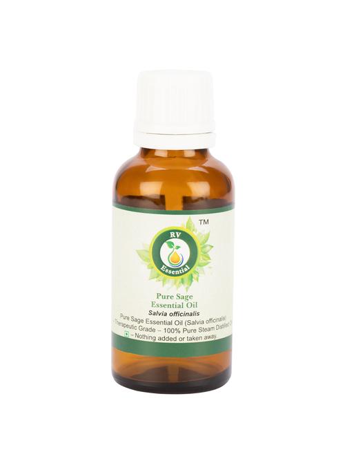 r v essential pure sage essential oil 50ml- salvia officinalis (100% pure and natural steam distilled) - 16284332 - Very Small Image - 1