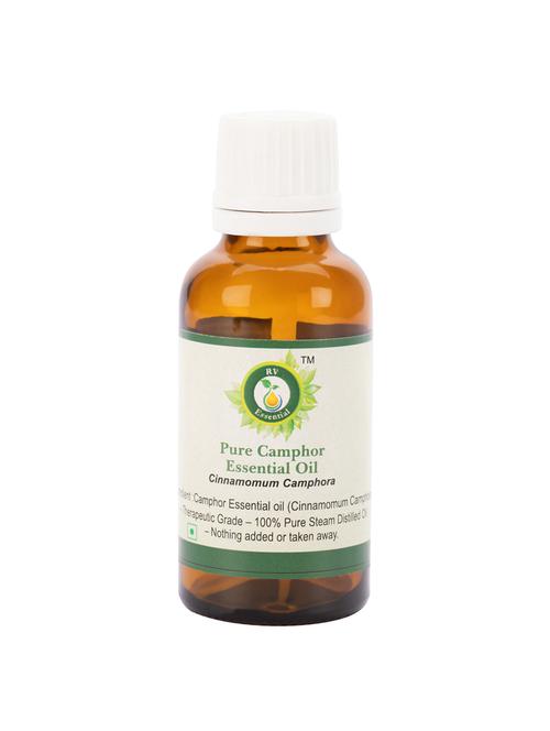 r v essential pure camphor essential oil 30ml- cinnamomum camphora (100% pure and natural steam distilled) - 16284366 - Very Small Image - 1