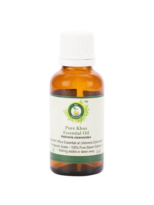 r v essential pure khus essential oil 30ml- vetiveria zizanioides (100% pure and natural steam distilled) - 16284371 - Very Small Image - 1