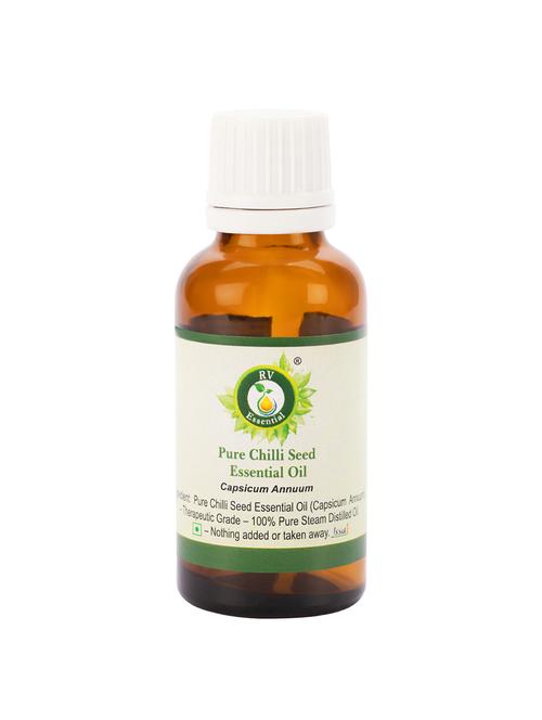 r v essential pure chilli seed essential oil 10ml- capsicum annuum (100% pure and natural steam distilled) - 16284465 - Very Small Image - 1