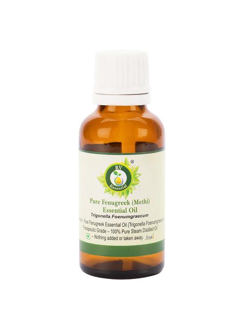 r v essential pure fenugreek (methi) essential oil 50ml- trigonella foenumgraecum (100% pure and natural steam distilled) - 16284472 - Very Small Image - 1