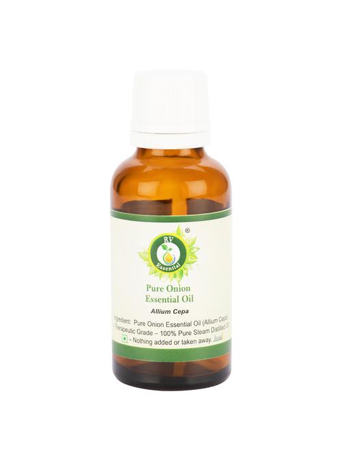 r v essential pure onion essential oil 10ml- allium cepa (100% pure and natural steam distilled) - 16284478 - Very Small Image - 1