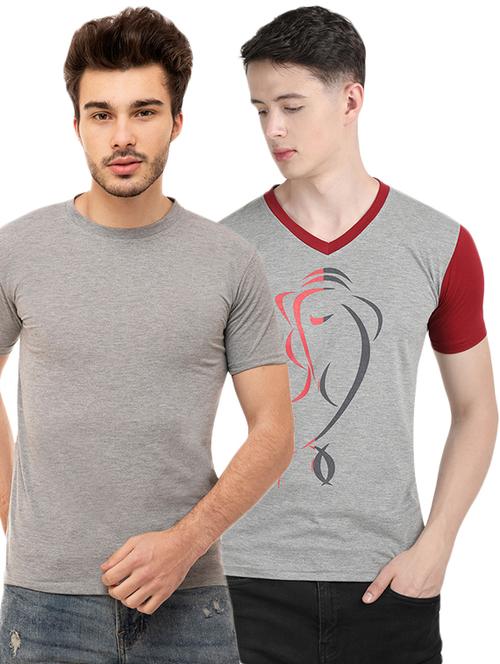grey combo tshirt - 16284631 - Very Small Image - 1