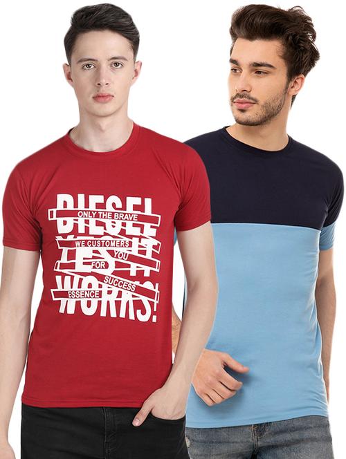 multi colored typographic combo t-shirt - 16284722 - Very Small Image - 1