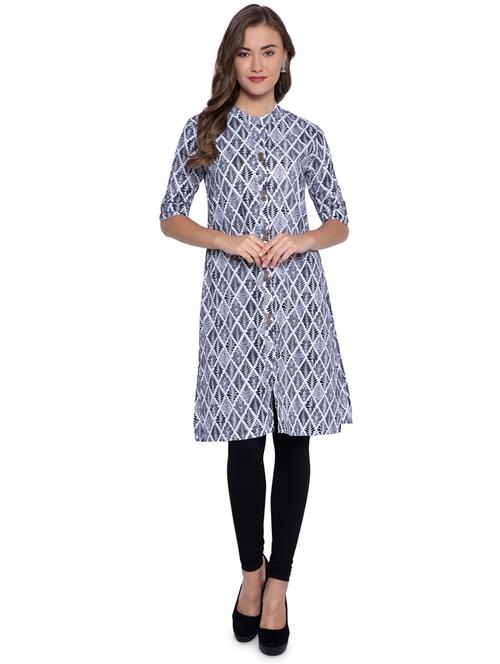 ethnic motifs printed straight kurta - 16285528 - Very Small Image - 1