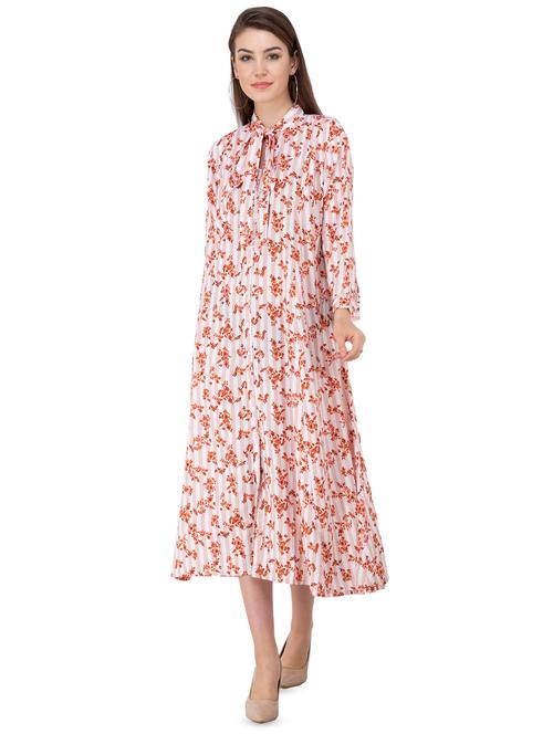 floral flared ethnic dress - 16286245 - Very Small Image - 1