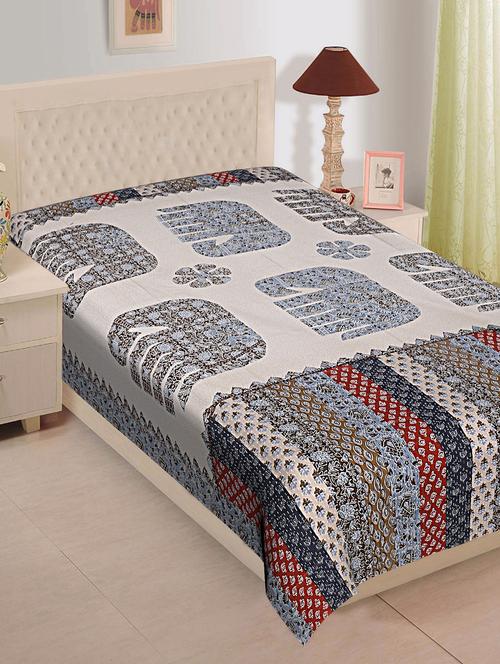 ethnic print cotton single bed sheet - 16287039 - Very Small Image - 1