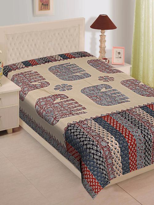 ethnic print cotton single bed sheet - 16287040 - Very Small Image - 1