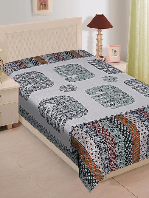 ethnic print cotton single bed sheet - 16287041 - Very Small Image - 1