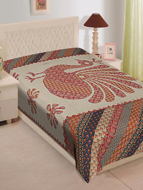 ethnic print cotton single bed sheet - 16287042 - Very Small Image - 1