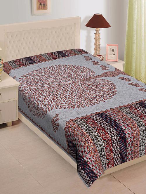 ethnic print cotton single bed sheet - 16287045 - Very Small Image - 1