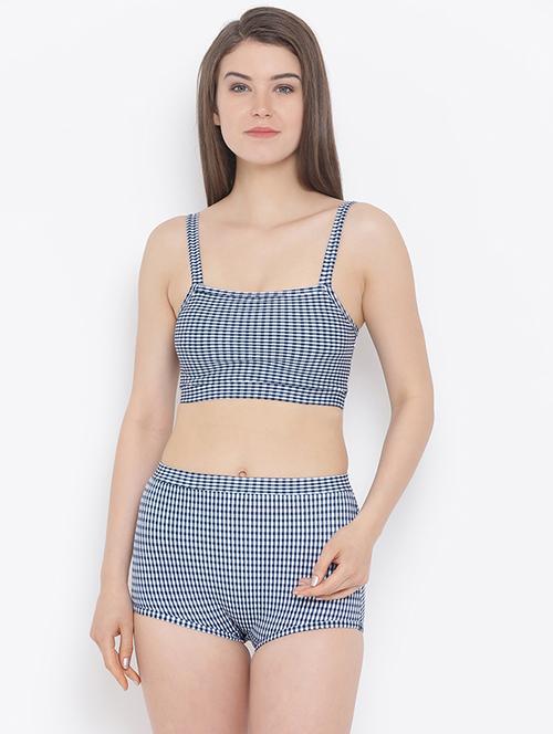square neck checkered tankini - 16287050 - Very Small Image - 1