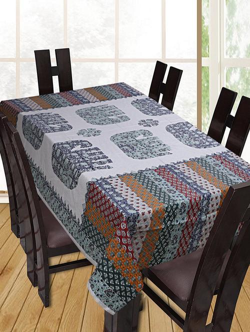 printed cotton 6 seater table cover - 16287095 - Very Small Image - 1