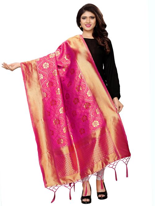 floral banarasi dupatta - 16287634 - Very Small Image - 1