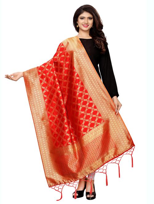 foil print banarasi dupatta - 16287635 - Very Small Image - 1