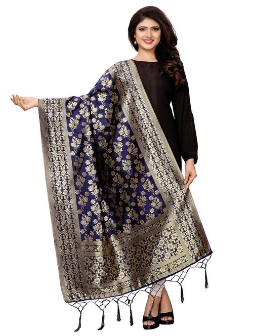 floral banarasi dupatta - 16287680 - Very Small Image - 1