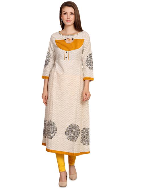 contrast a-line kurta - 16288088 - Very Small Image - 1