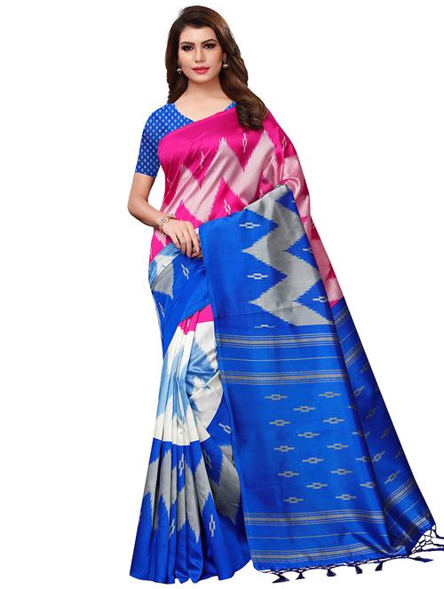 ikat bhagalpuri saree with blouse - 16288534 - Very Small Image - 1