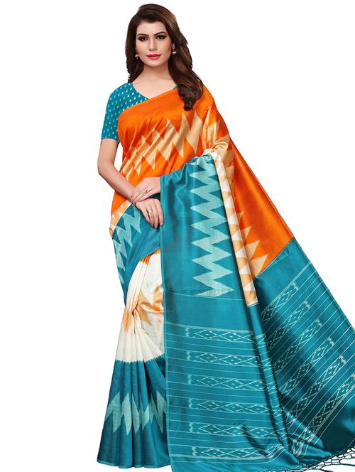 ikat bhagalpuri saree with blouse - 16288536 - Very Small Image - 1