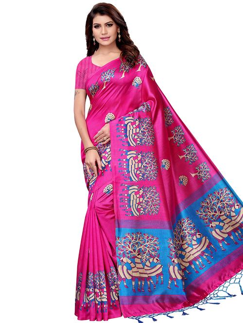 conversational bhagalpuri saree with blouse - 16288547 - Very Small Image - 1