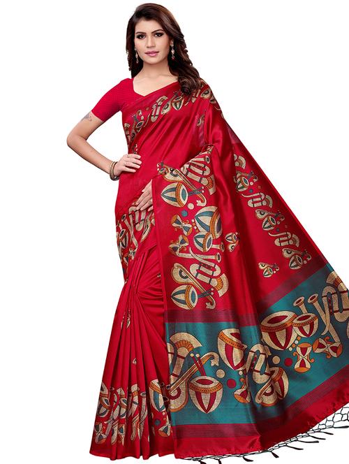 conversational bhagalpuri saree with blouse - 16288557 - Very Small Image - 1