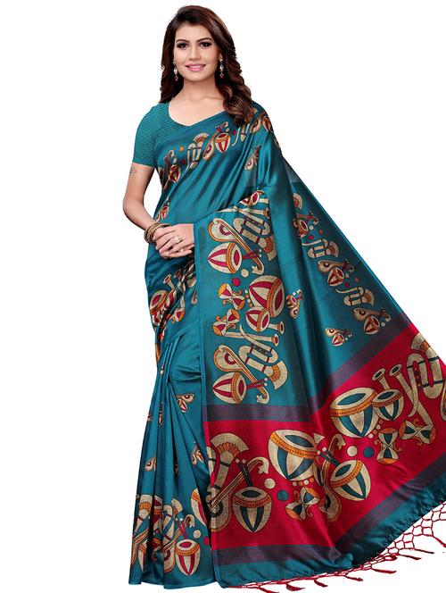 conversational bhagalpuri saree with blouse - 16288558 - Very Small Image - 1