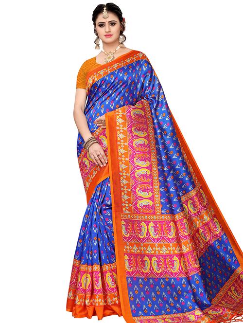 printed bhagalpuri saree with blouse - 16288580 - Very Small Image - 1