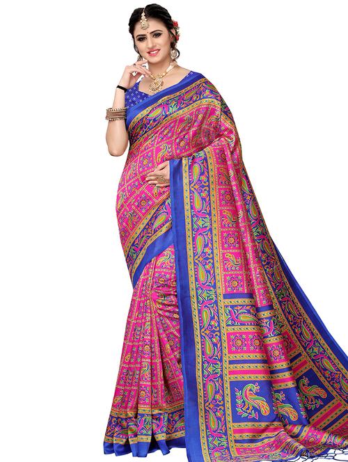 conversational bhagalpuri saree with blouse - 16288585 - Very Small Image - 1