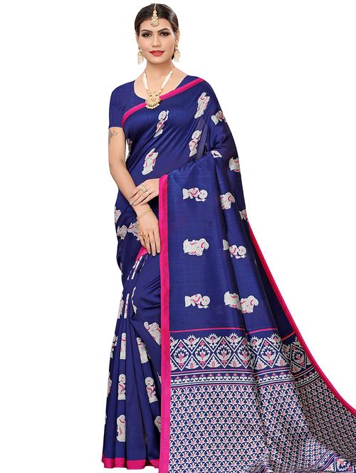 conversational bhagalpuri saree with blouse - 16288598 - Very Small Image - 1