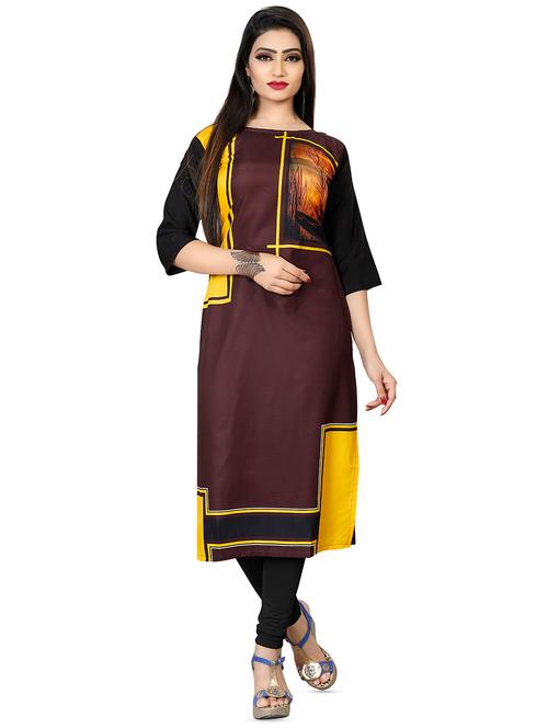 contrast printed kurta - 16288609 - Very Small Image - 1