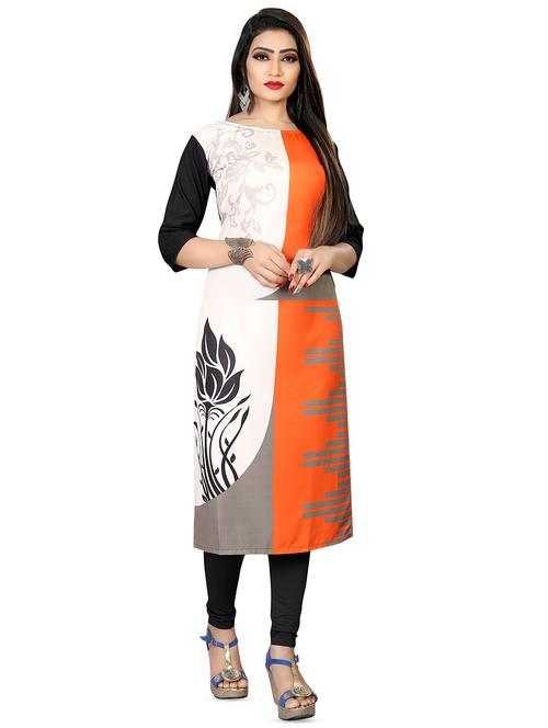 color block straight kurta - 16288610 - Very Small Image - 1