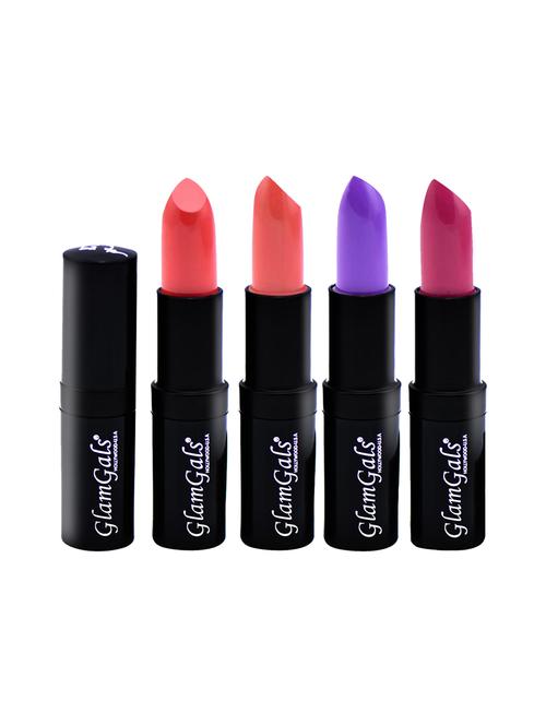 glamgals hollywood-u.s.a matte finish kissproof lipstick - aubergine purple + orange + pink punch and vermillion orange combo - 16288890 - Very Small Image - 1