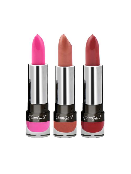 glamgals hollywood-u.s.a high definition lipstick cream finish - crimson + bronze + mocha combo - 16288924 - Very Small Image - 1