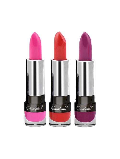 glamgals hollywood-u.s.a high definition lipstick cream finish - raven red + crimson + plum combo - 16288932 - Very Small Image - 1