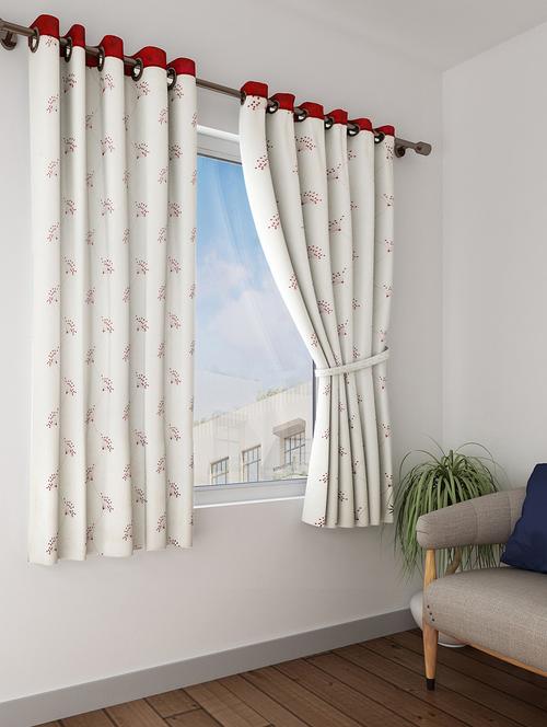 patch embroidered sheer single window curtains with linen - 16289018 - Very Small Image - 1