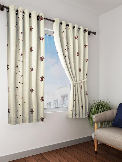 linen curtain with embroidery these are premium window curtain - 16289042 - Very Small Image - 1