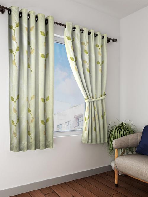 linen curtain with embroidery these are premium window curtain - 16289094 - Very Small Image - 1
