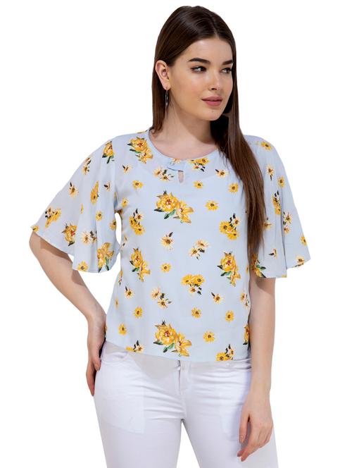 key hole neck floral top - 16289725 - Very Small Image - 1