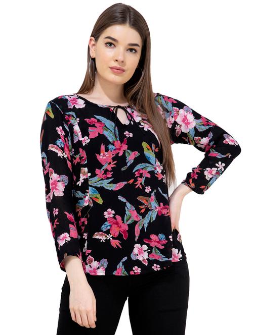 tie knot floral top - 16289726 - Very Small Image - 1