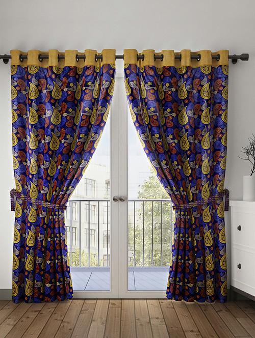 polyester solid pack of 2 room darking door curtain for bedroom, kitchen, kids or living room - 16289890 - Very Small Image - 1