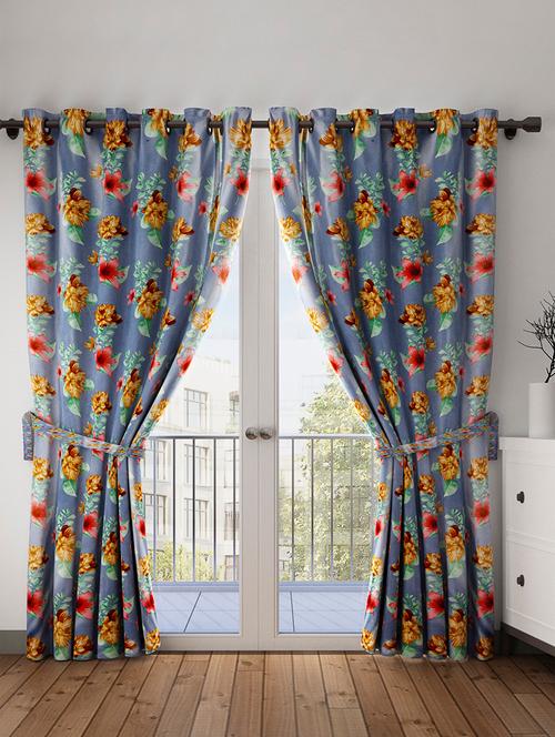 polyester solid pack of 2 room darking door curtain for bedroom, kitchen, kids or living room - 16289892 - Very Small Image - 1