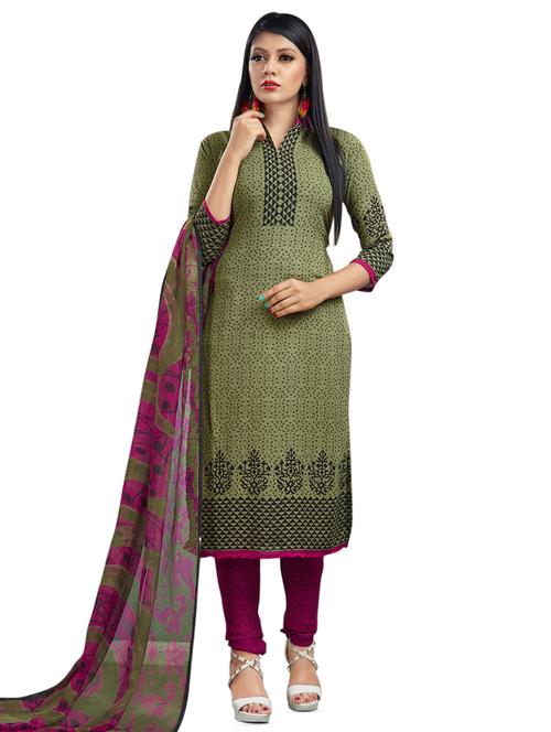 printed churidaar suits unstitched suit - 16291588 - Very Small Image - 1